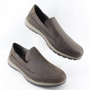 Columbia Brown Leather Casual Comfort Slip On Loafer Shoes Mens Size 14 US